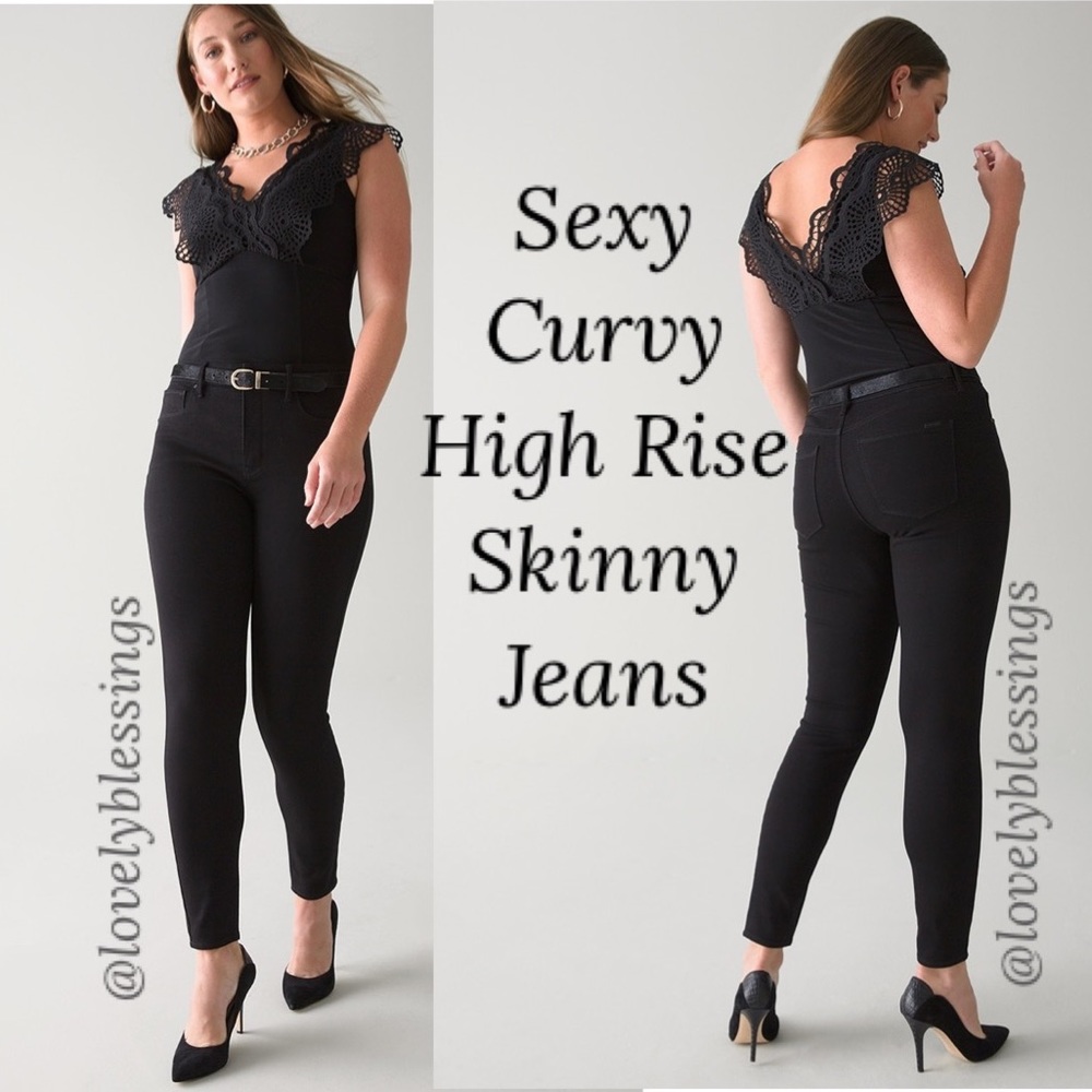 High Rise Curvy Jeans Women’s Size 14 Black Jeans